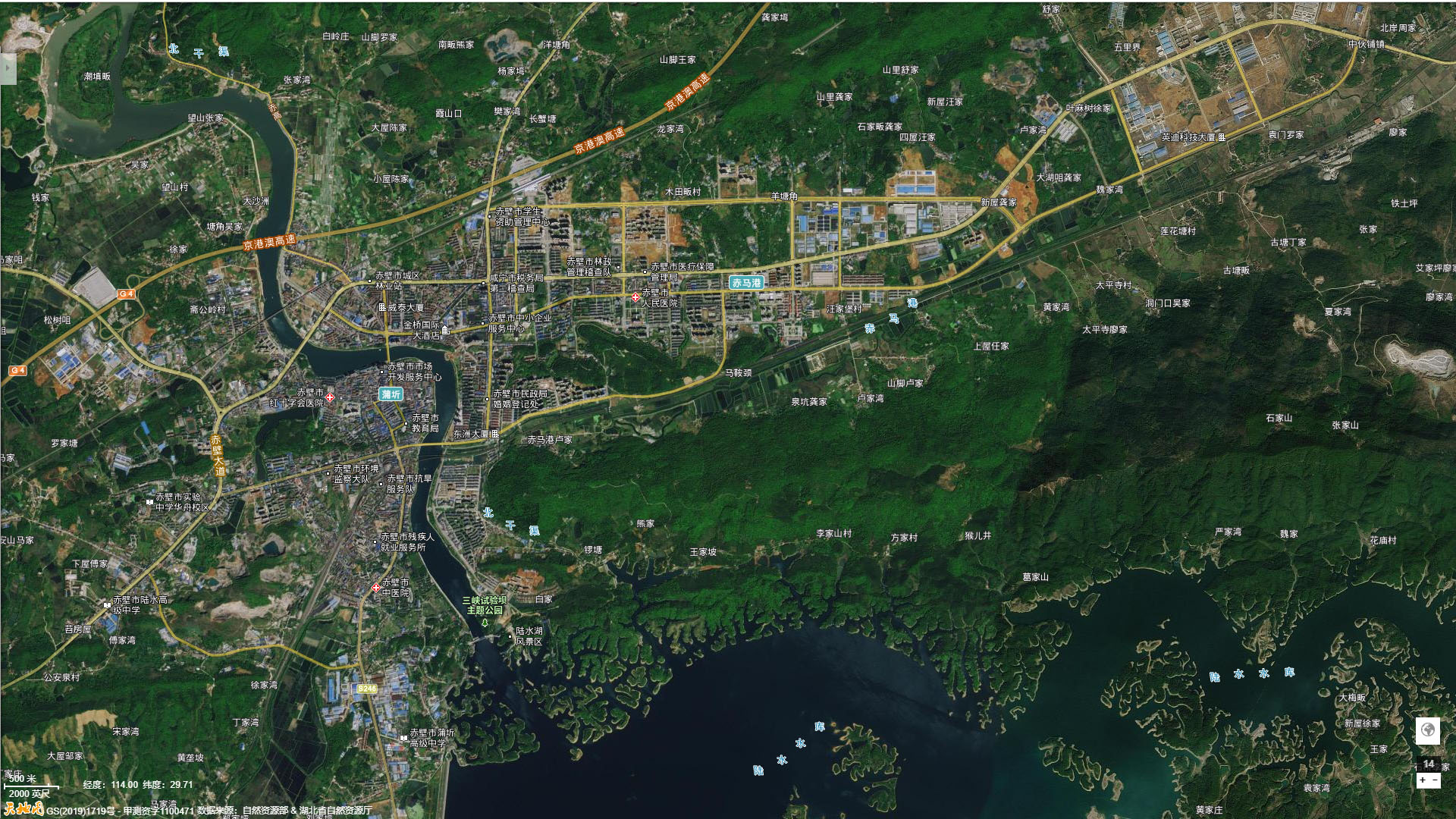 咸宁市城区地图